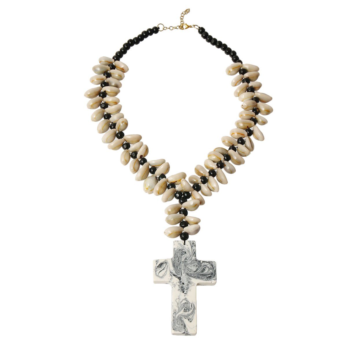 Marbled Cross Shell Necklace