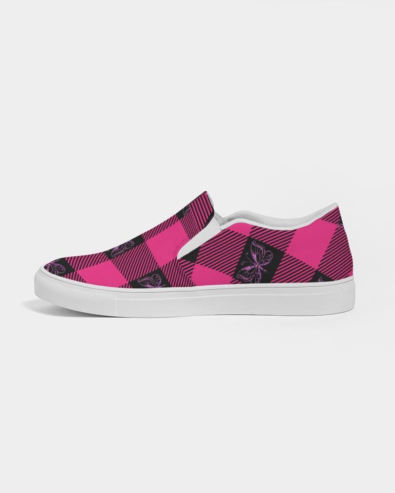 GMB Pink and Black Plaid Slip-On Shoe-women shoes-Get Me Bedazzled