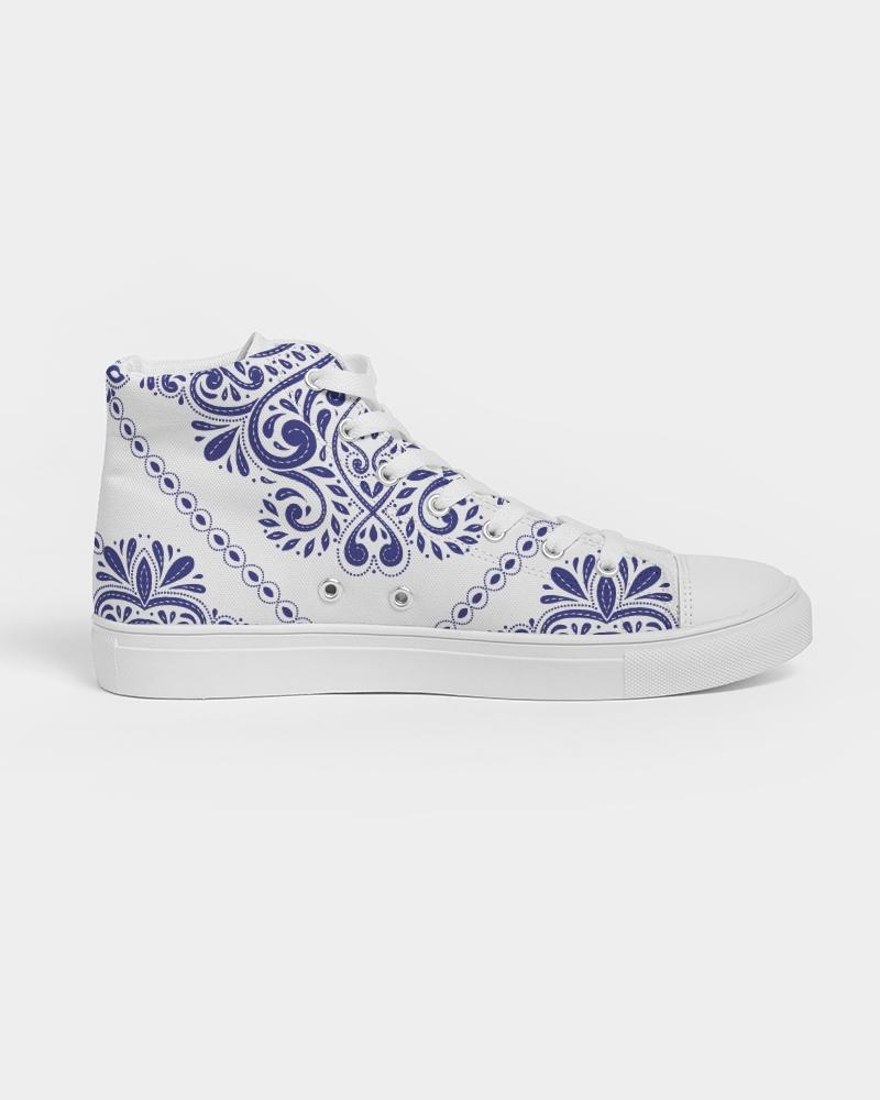 Blue Floral &quot;Something Blue&quot; High Top Shoe-women shoes-Get Me Bedazzled