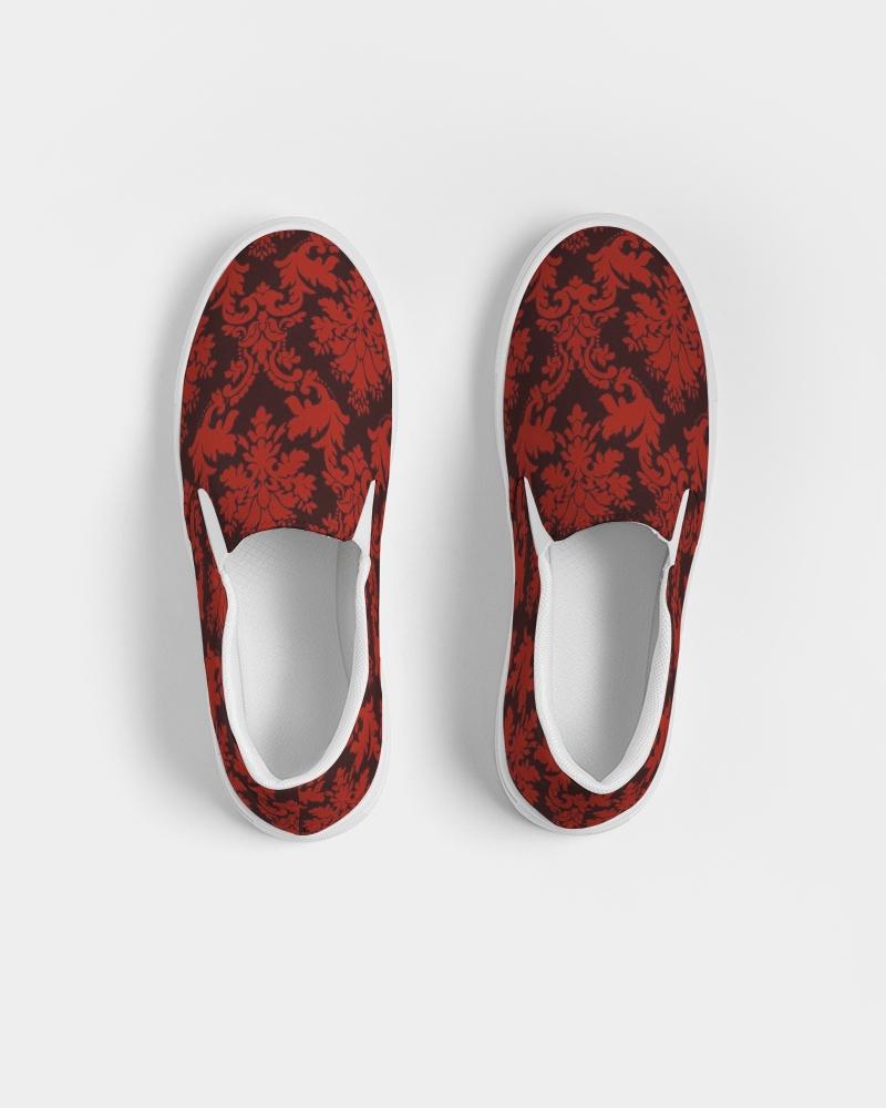 Red Damask Slip On Shoe-women shoes-Get Me Bedazzled
