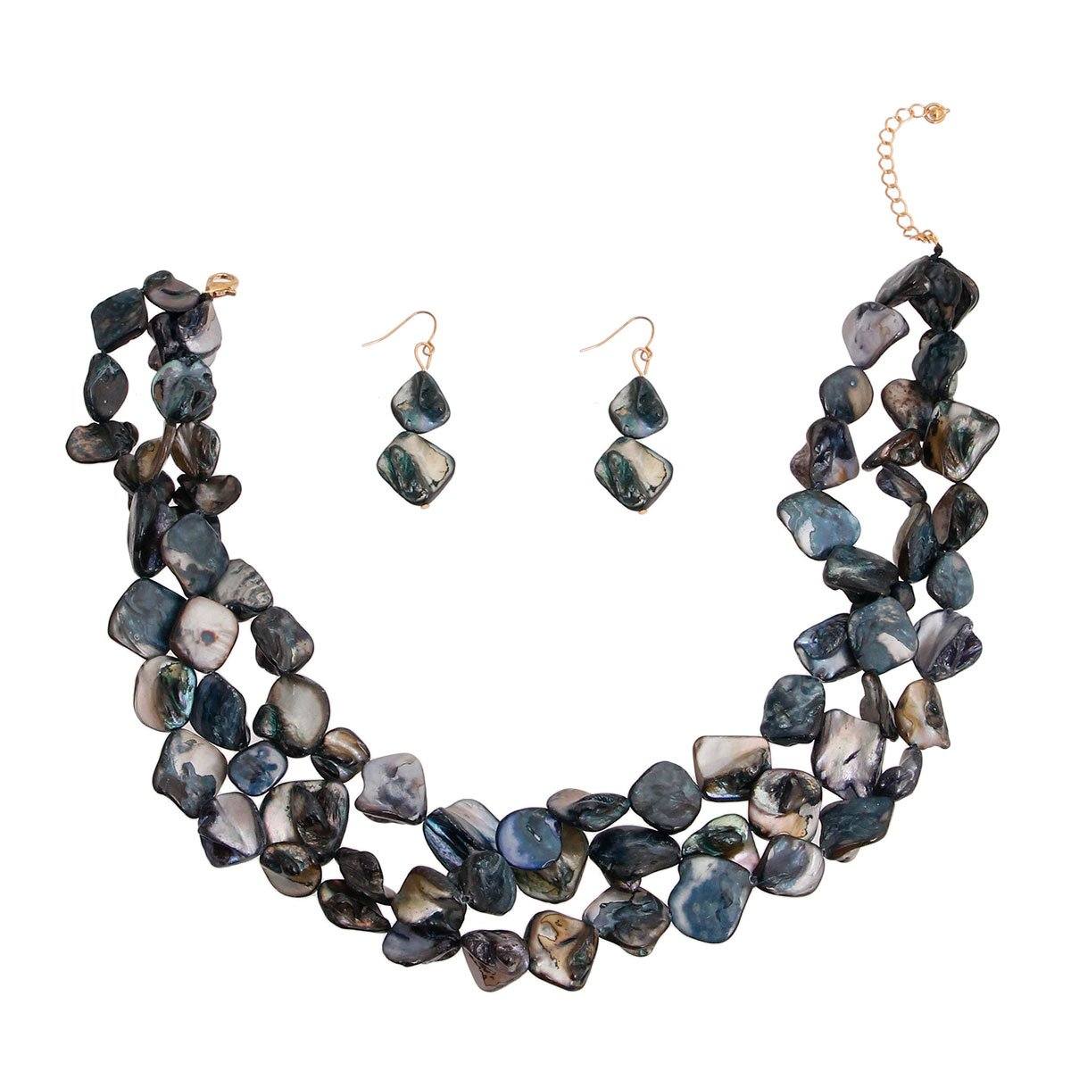 Dark Blue Natural Stone Bead Necklace