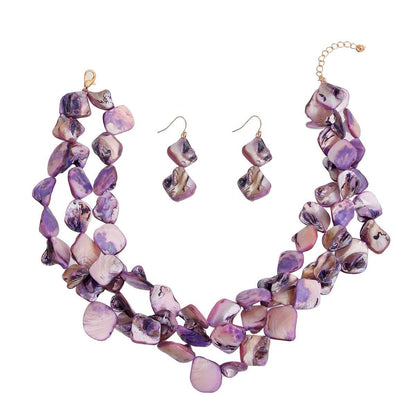 Purple Natural Stone Bead Necklace