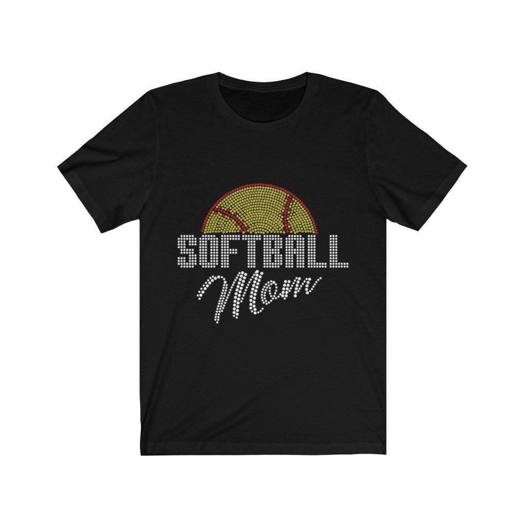 Softball Mom Sequins T-Shirt-T-Shirt-Get Me Bedazzled