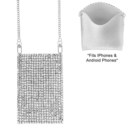 Silver Rhinestone Cellphone Pocket
