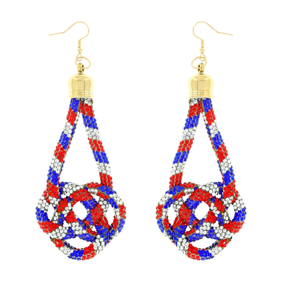 Red White and Blue Knotted Earrings