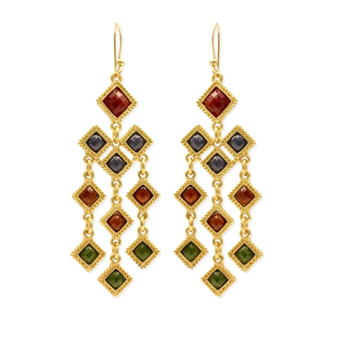 Gold Diamond Resin Earrings