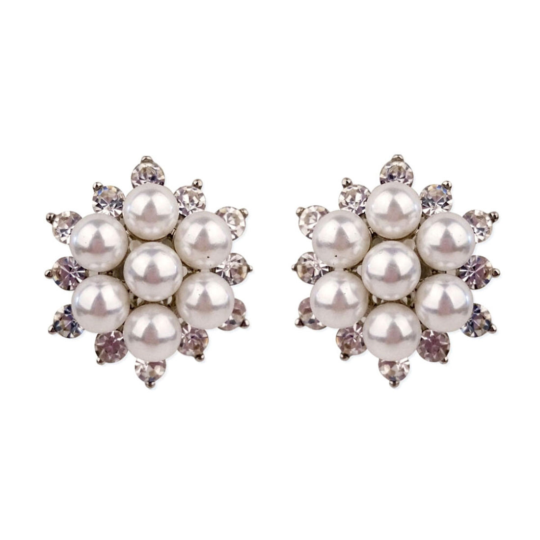 White Pearl Cluster Clip Ons