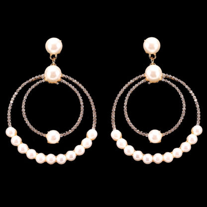 Pearl and Pave Stone Ring Earrings