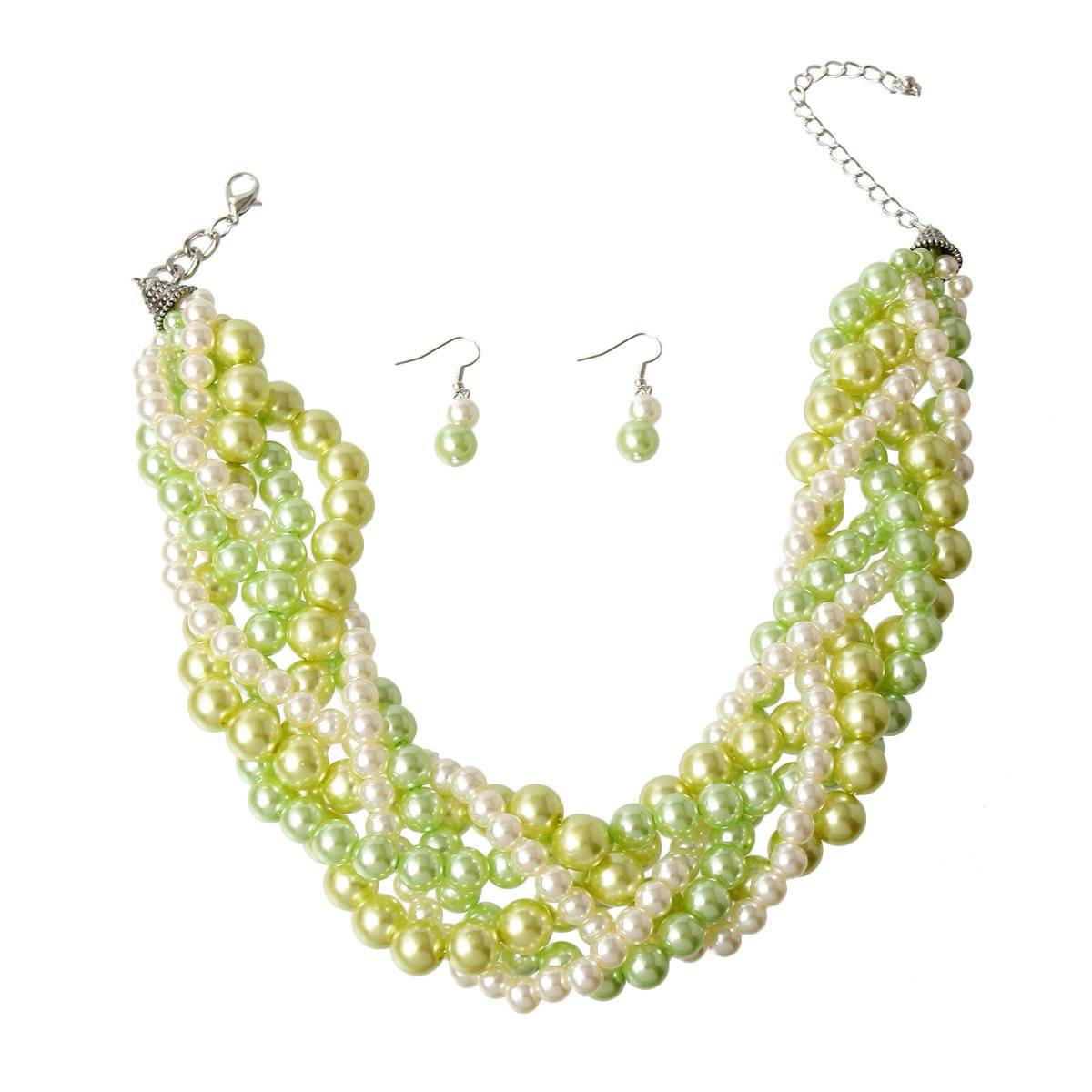Twisted Pearl Necklace Set
