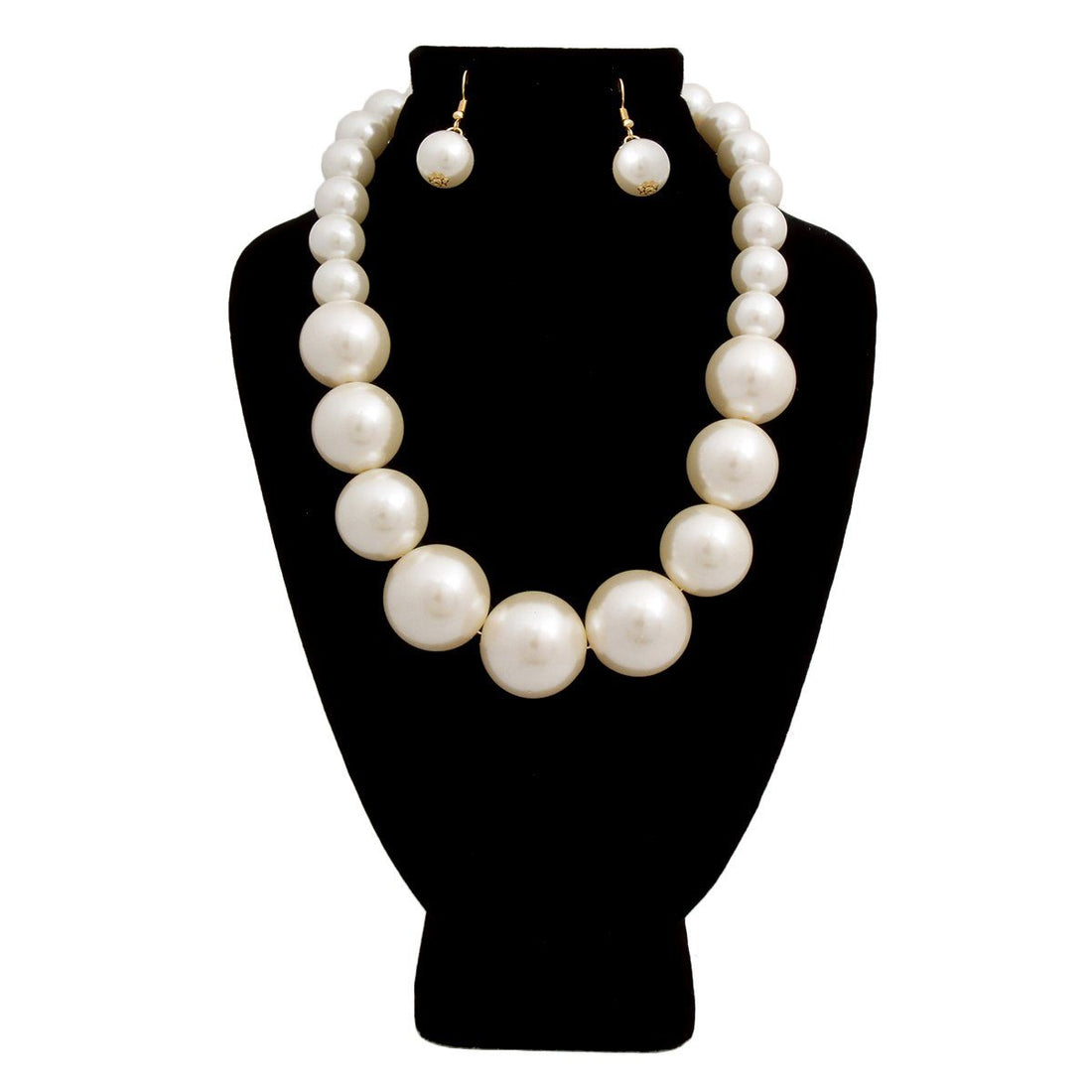 Cream Graduated Pearl Necklace Set