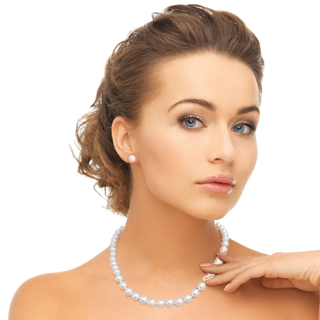 10mm White Glass Pearl Necklace