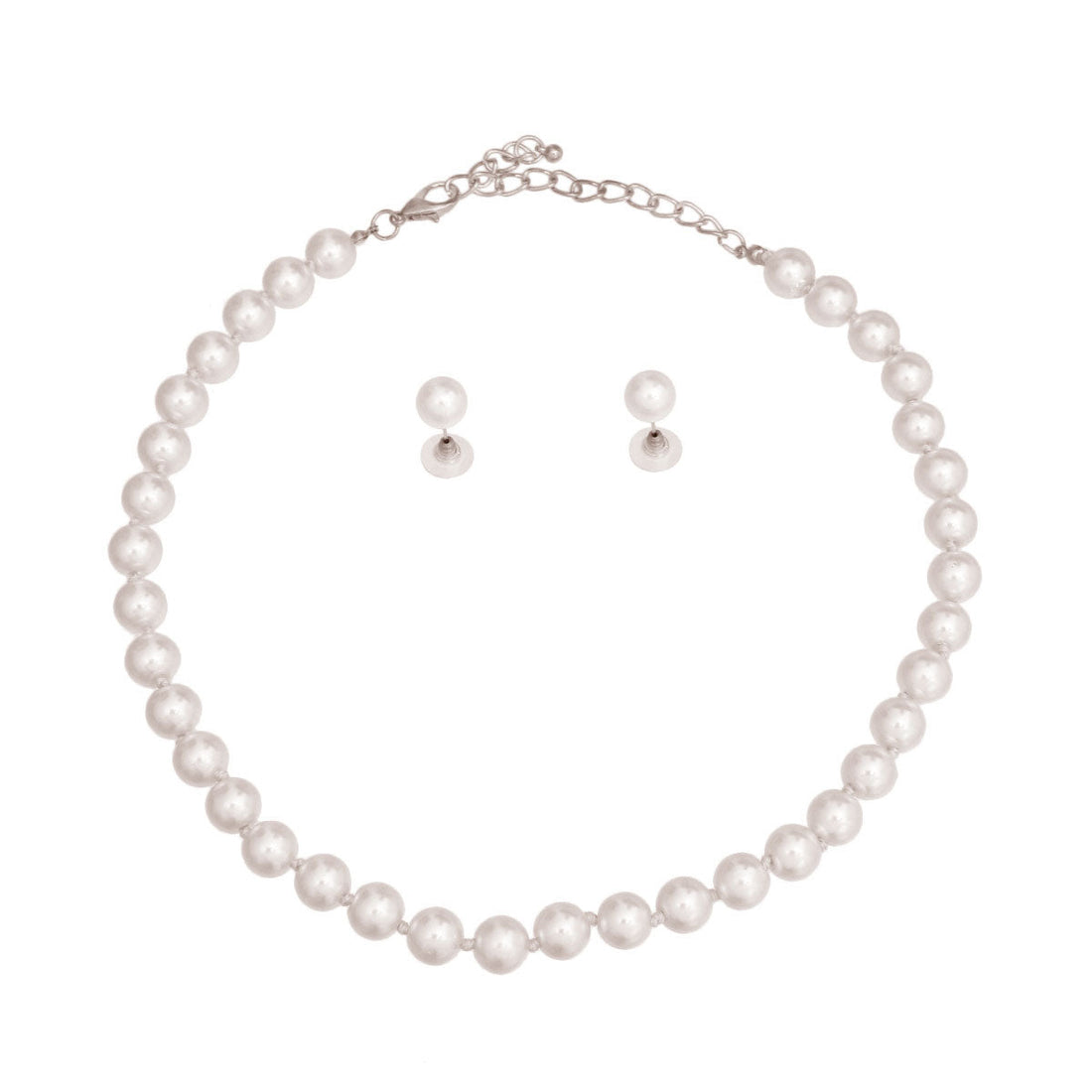 10mm White Glass Pearl Necklace