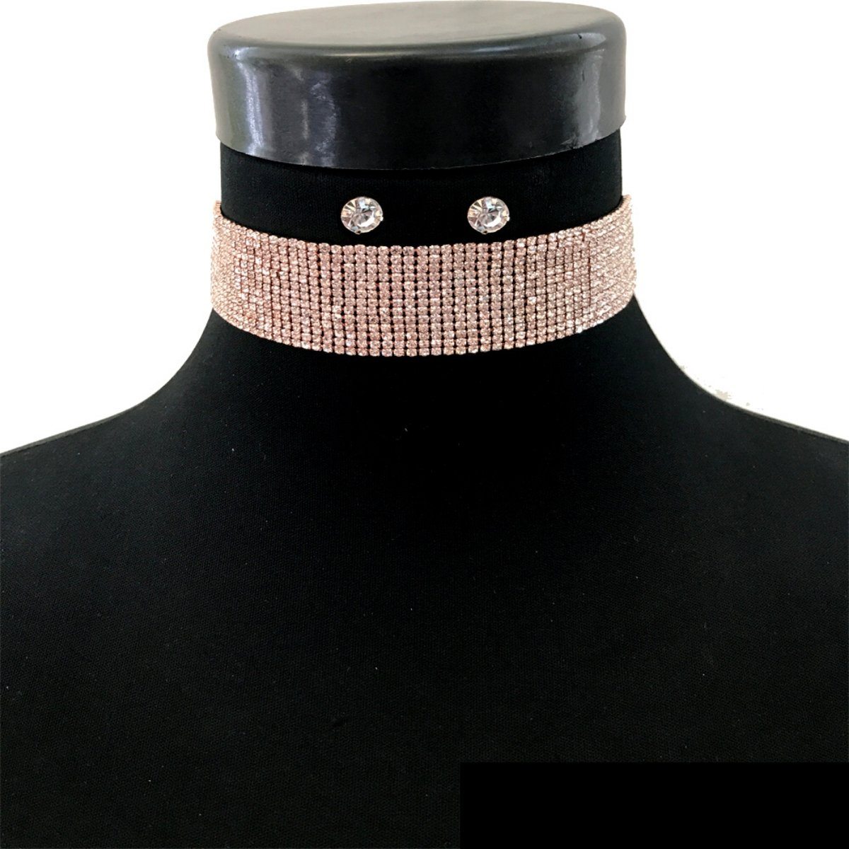 Rose Gold 13 Line Choker Set