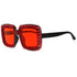 Sparkly Red Stone Square Sunglasses