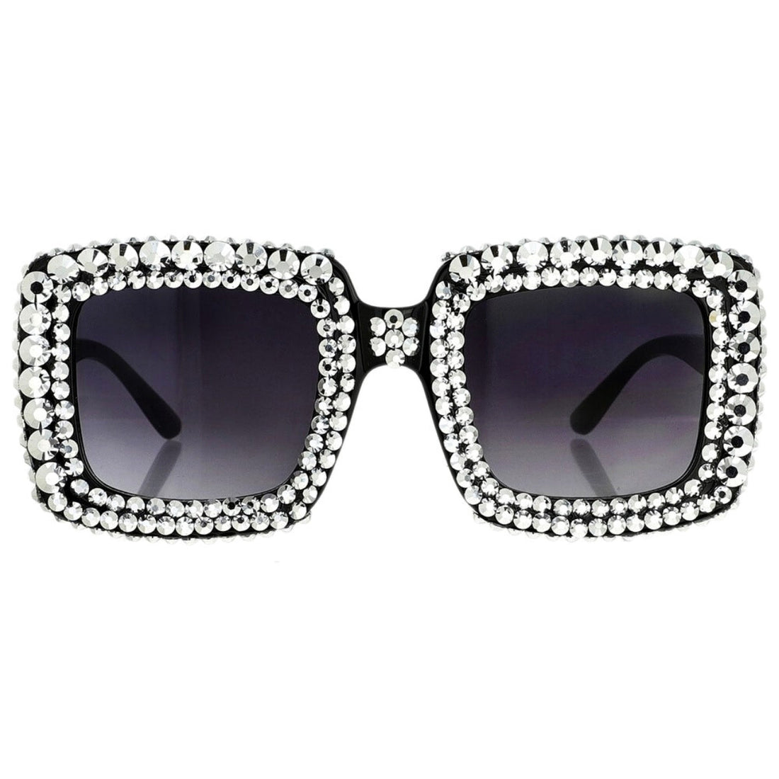 Sparkly Silver Stone Square Sunglasses