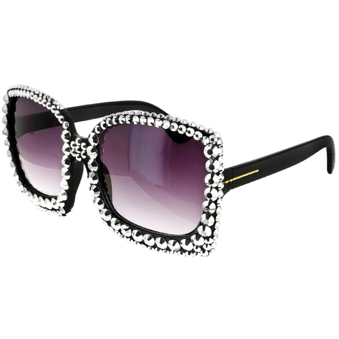 Sparkly Silver Square Cat Eye Sunglasses