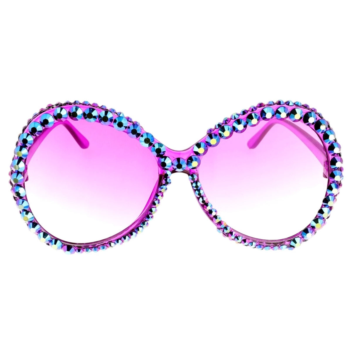 Purple Sparkly Round Sunglasses