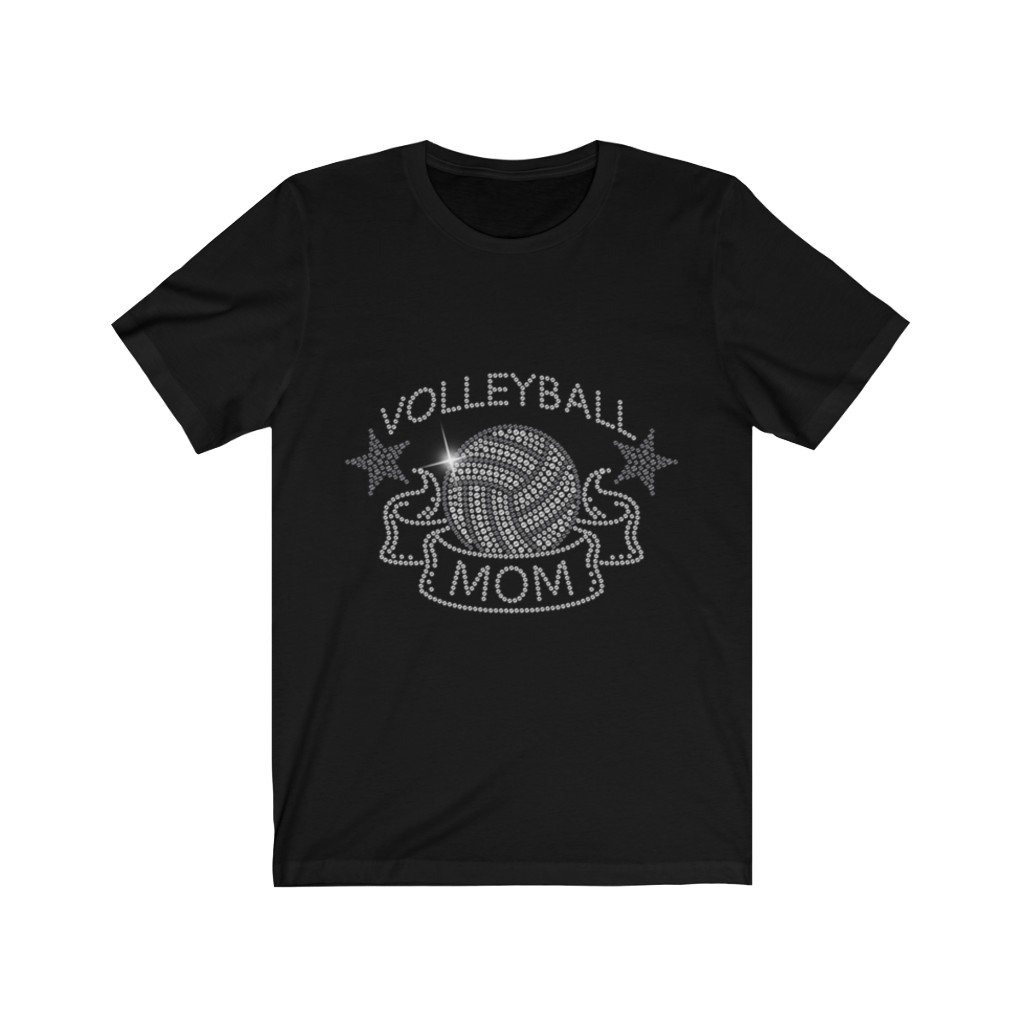 Volleyball Mom Sequins T-Shirt-T-Shirt-Get Me Bedazzled