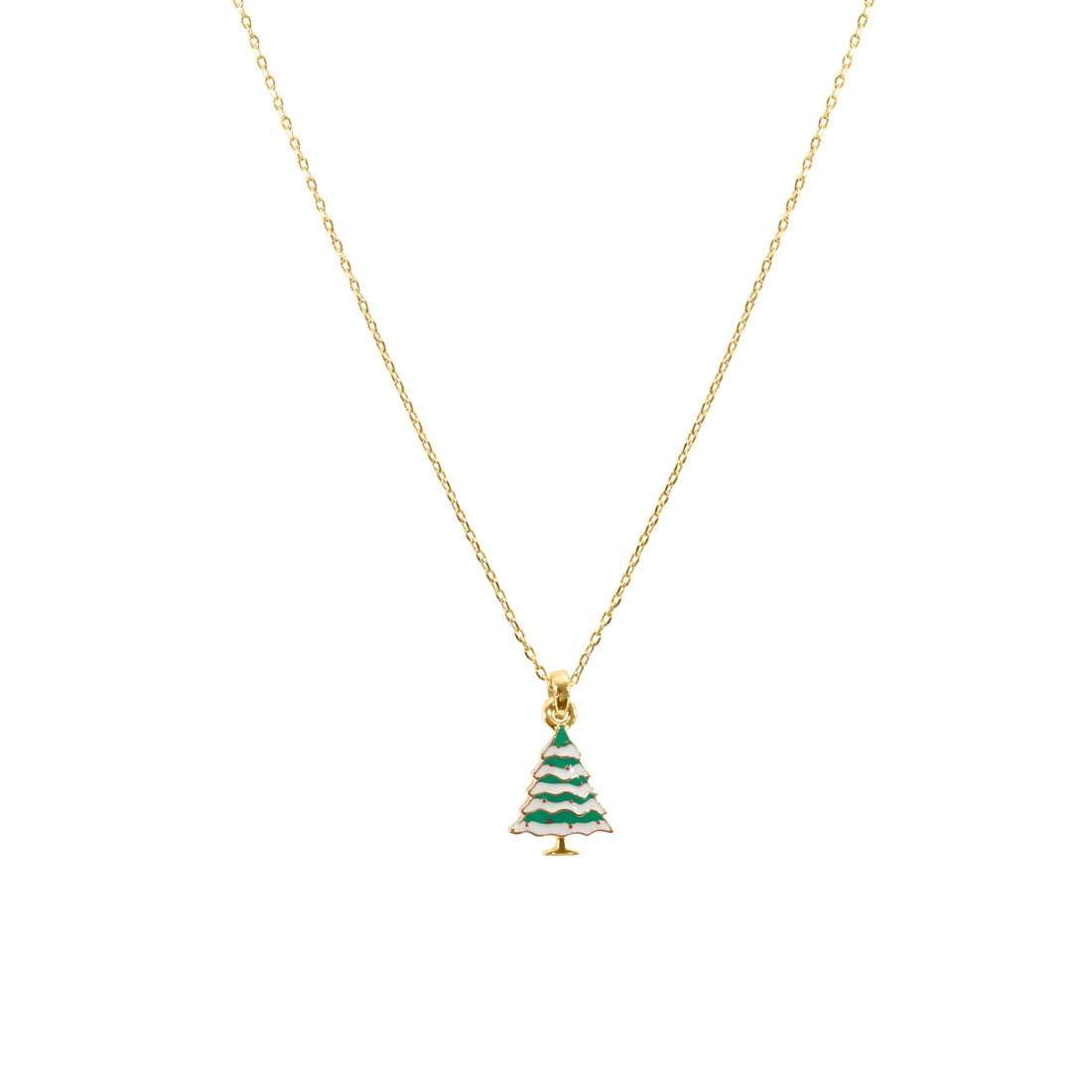 Enamel Christmas Tree Necklace-Necklaces-Get Me Bedazzled