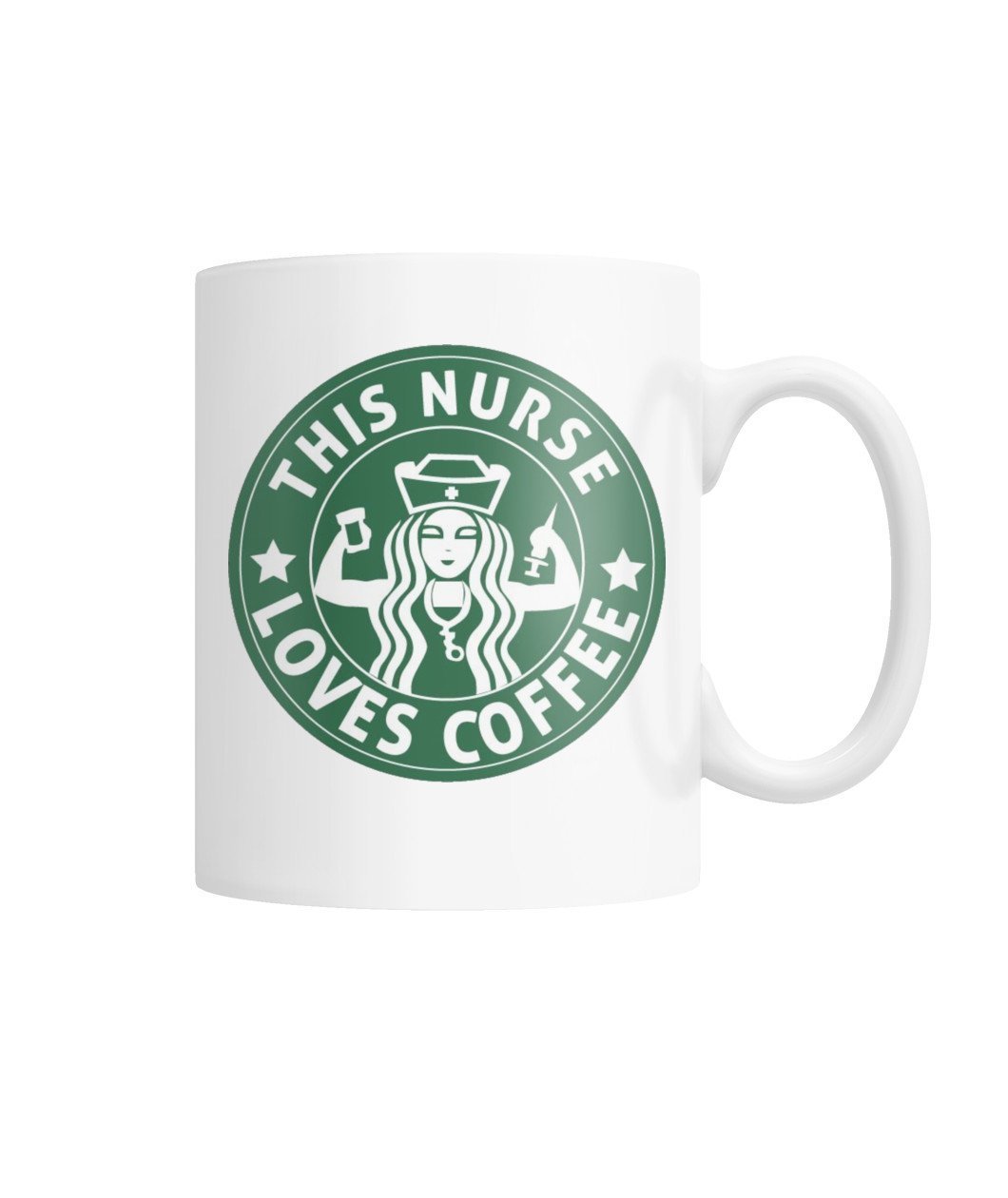 This Nurse Loves Coffee- Ceramic Mug-Drinkware-Get Me Bedazzled