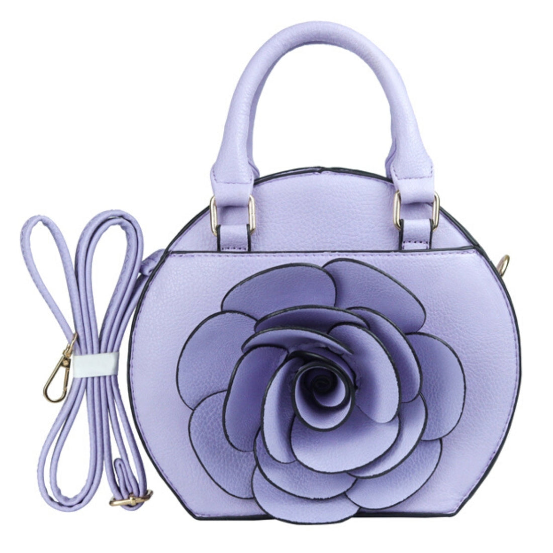 Purple Rose Rounded Handbag
