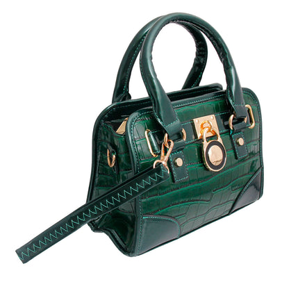 Shiny Green Croc Mini Satchel Set