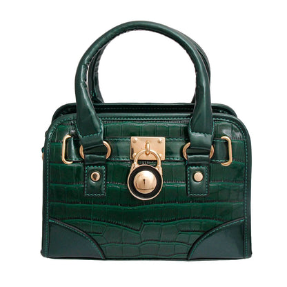 Shiny Green Croc Mini Satchel Set