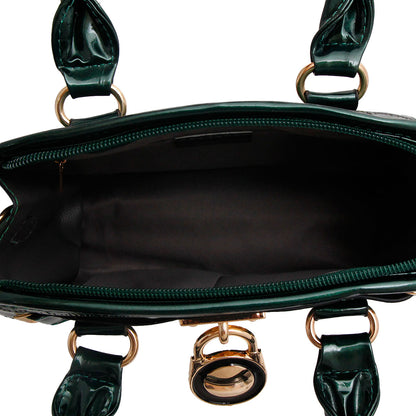 Shiny Green Croc Mini Satchel Set