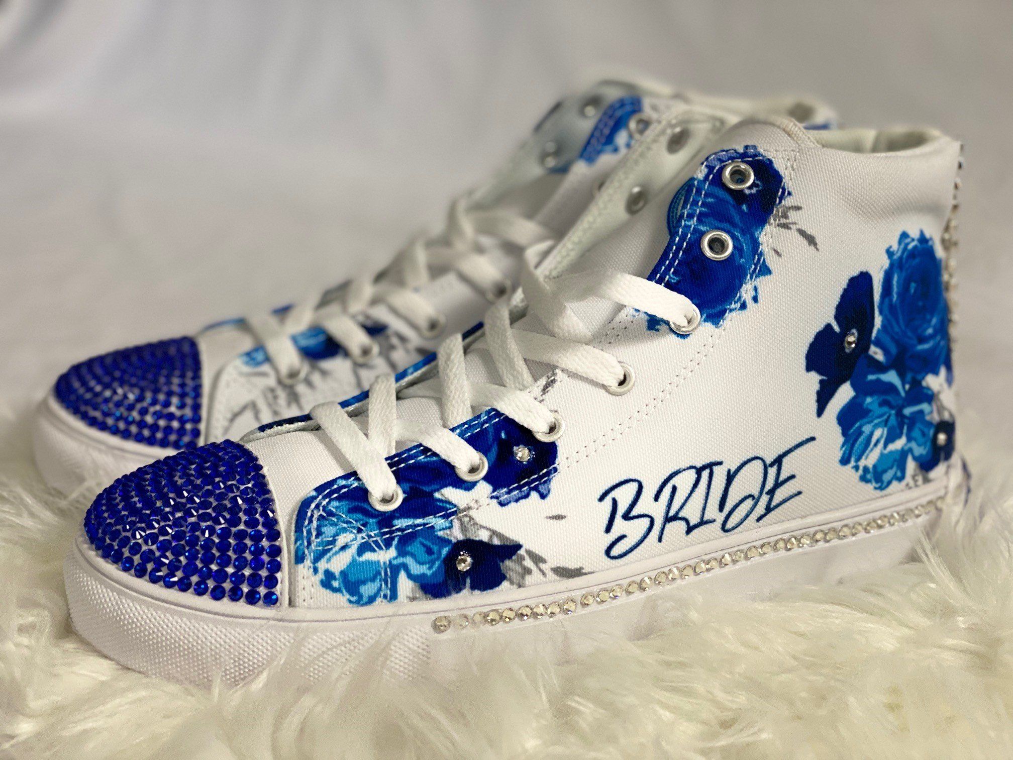 GMB Bedazzled Bride "Something Blue" High Top Shoe-women shoes-Get Me Bedazzled
