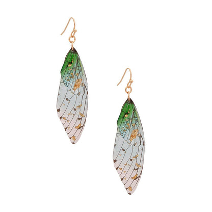 Green Butterfly Wing Earrings