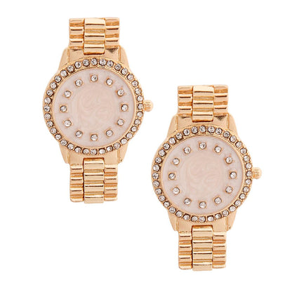 Designer Ivory Watch Earrings