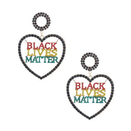 BLACK LIVES MATTER Multi Heart Earrings