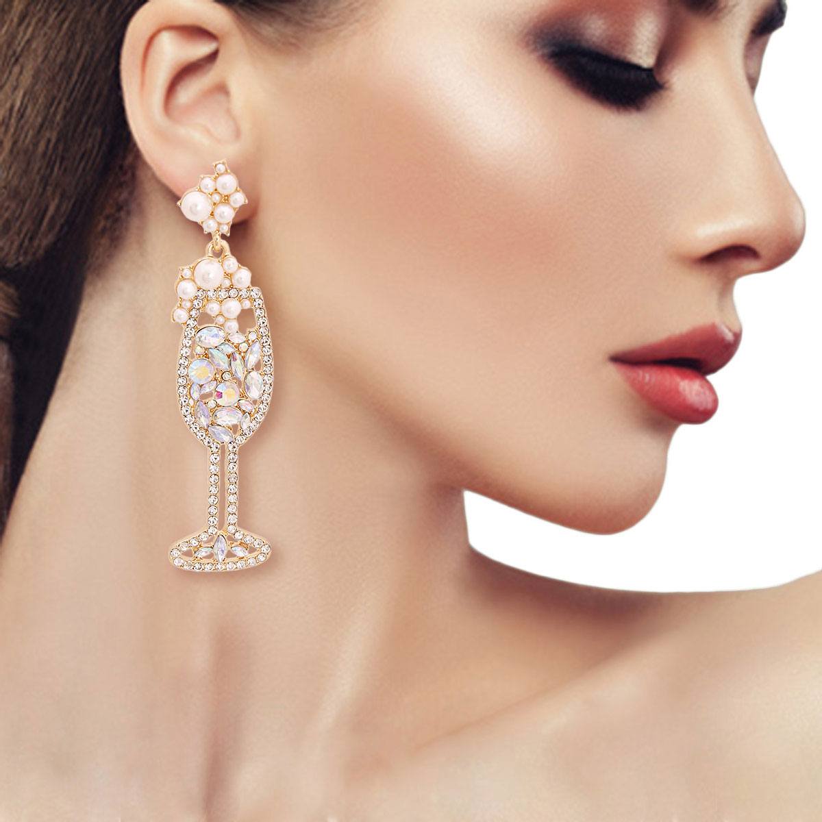 Gold Crystal Bubbly Earrings