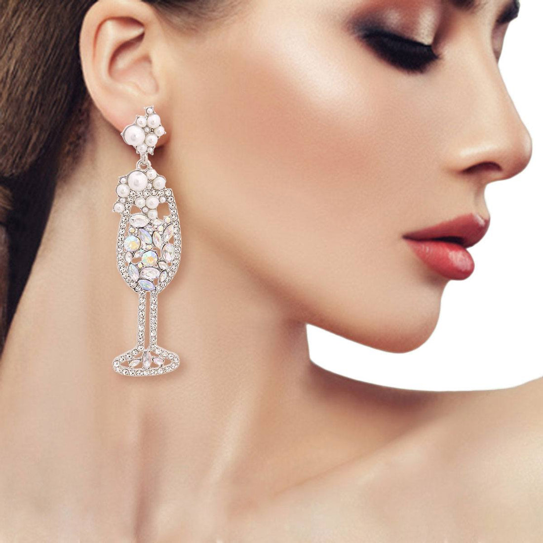Silver Crystal Bubbly Earrings