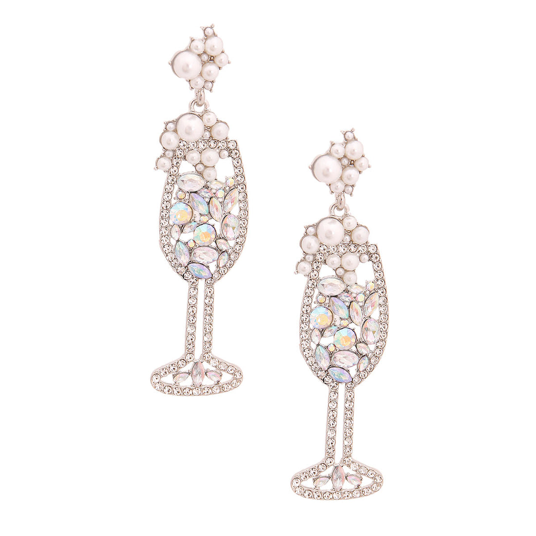 Silver Crystal Bubbly Earrings