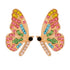 Pink Rhinestone Butterfly Studs