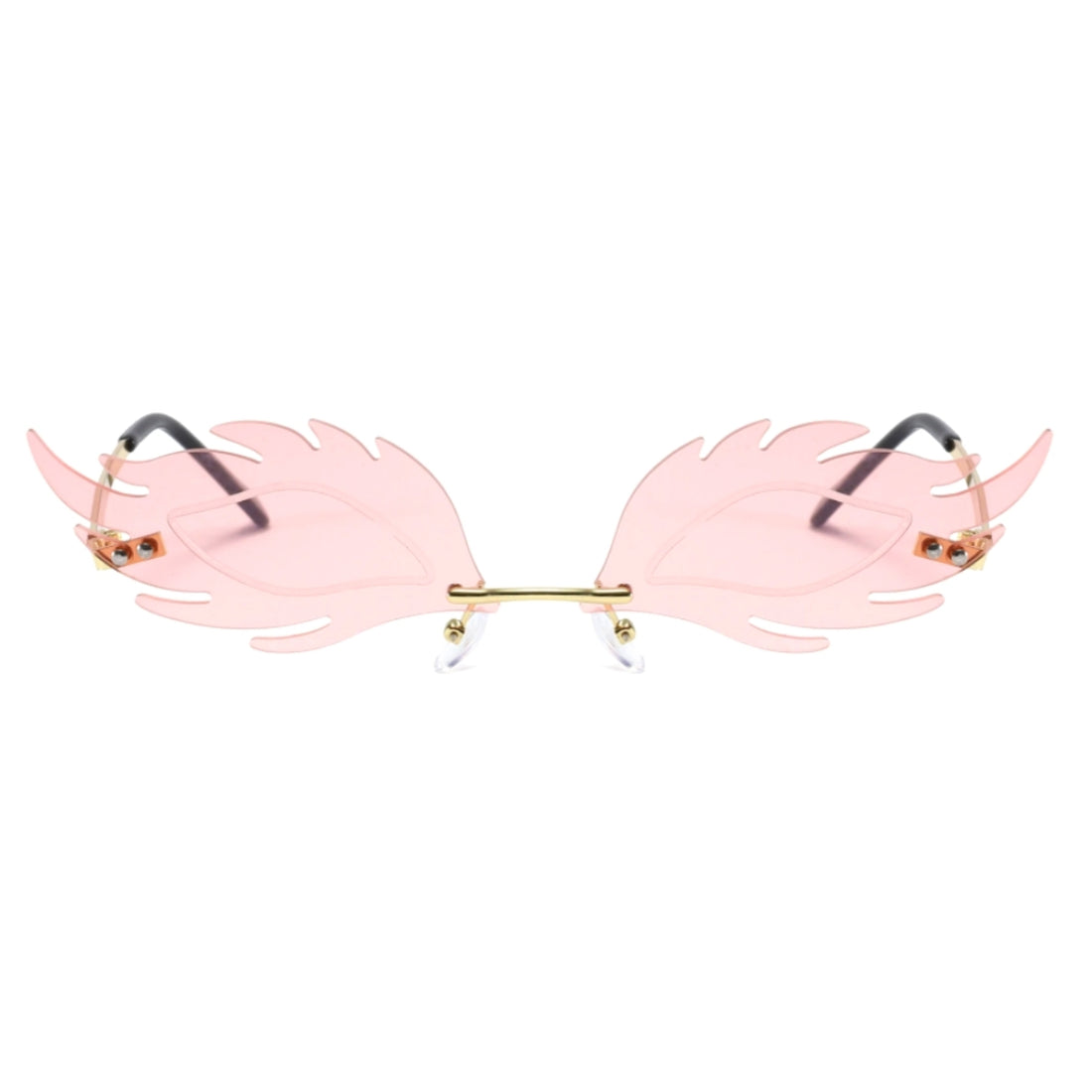 Pink Flames Rimless Sunglasses