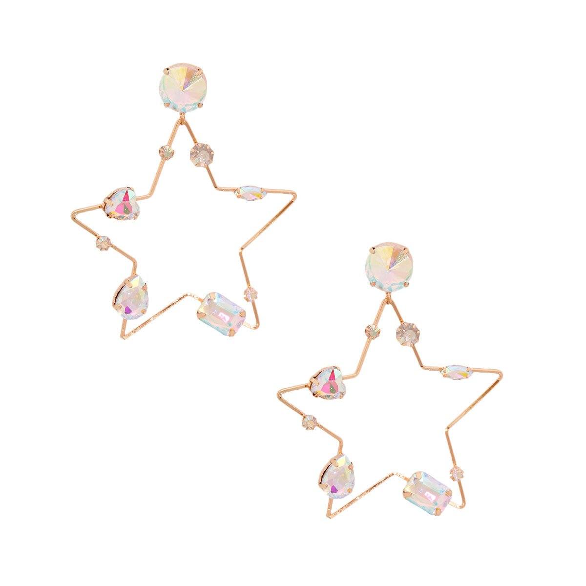 Aurora Borealis Crystal Star Earrings
