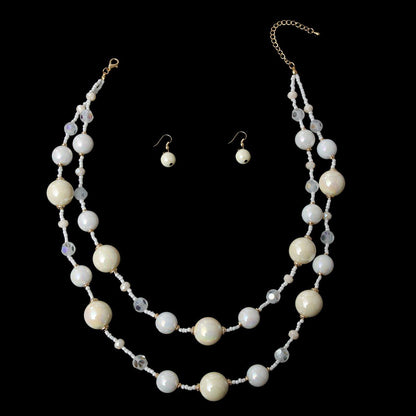 Ivory Pearl Necklace Set