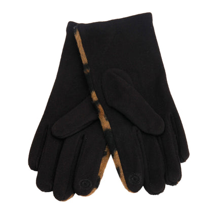 Camel Leopard Notch Smart Gloves