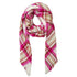 Pink Tartan Plaid Square Scarf