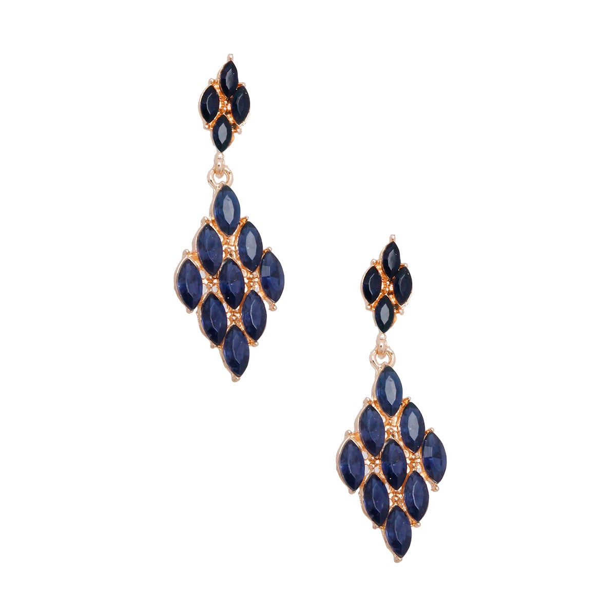 Blue Marquise Crystal Rhinestone Earrings