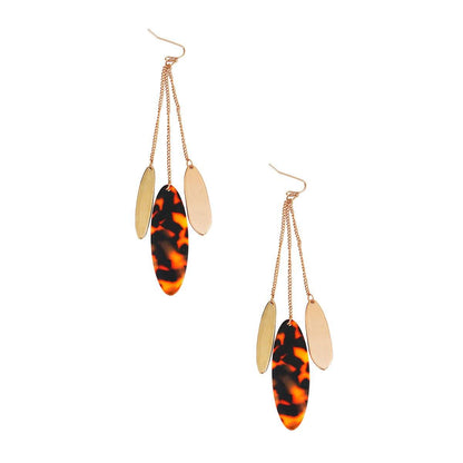 Gold Chain Tortoiseshell Earrirngs