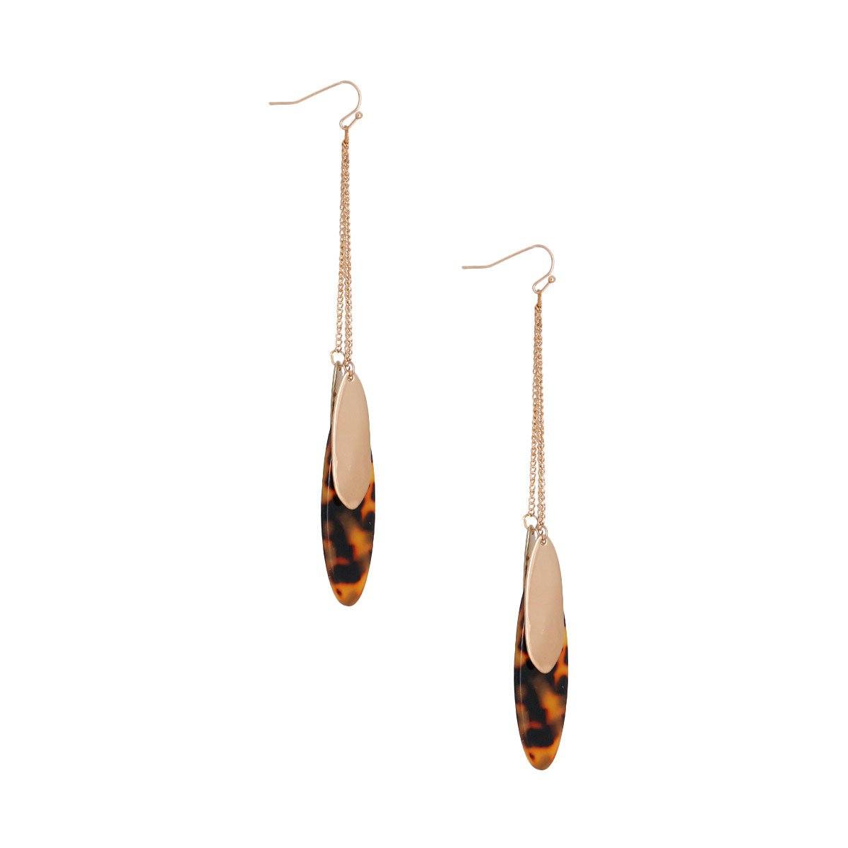 Gold Chain Tortoiseshell Earrirngs