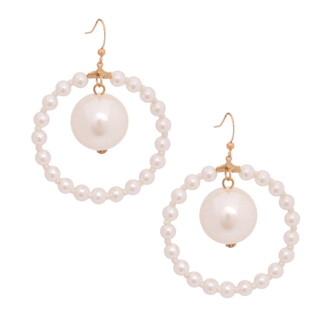 Cream Pearl Ring Earrings