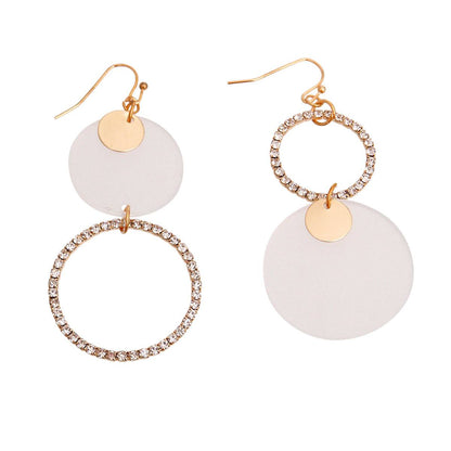 Gold Mismatched Circle Earrings