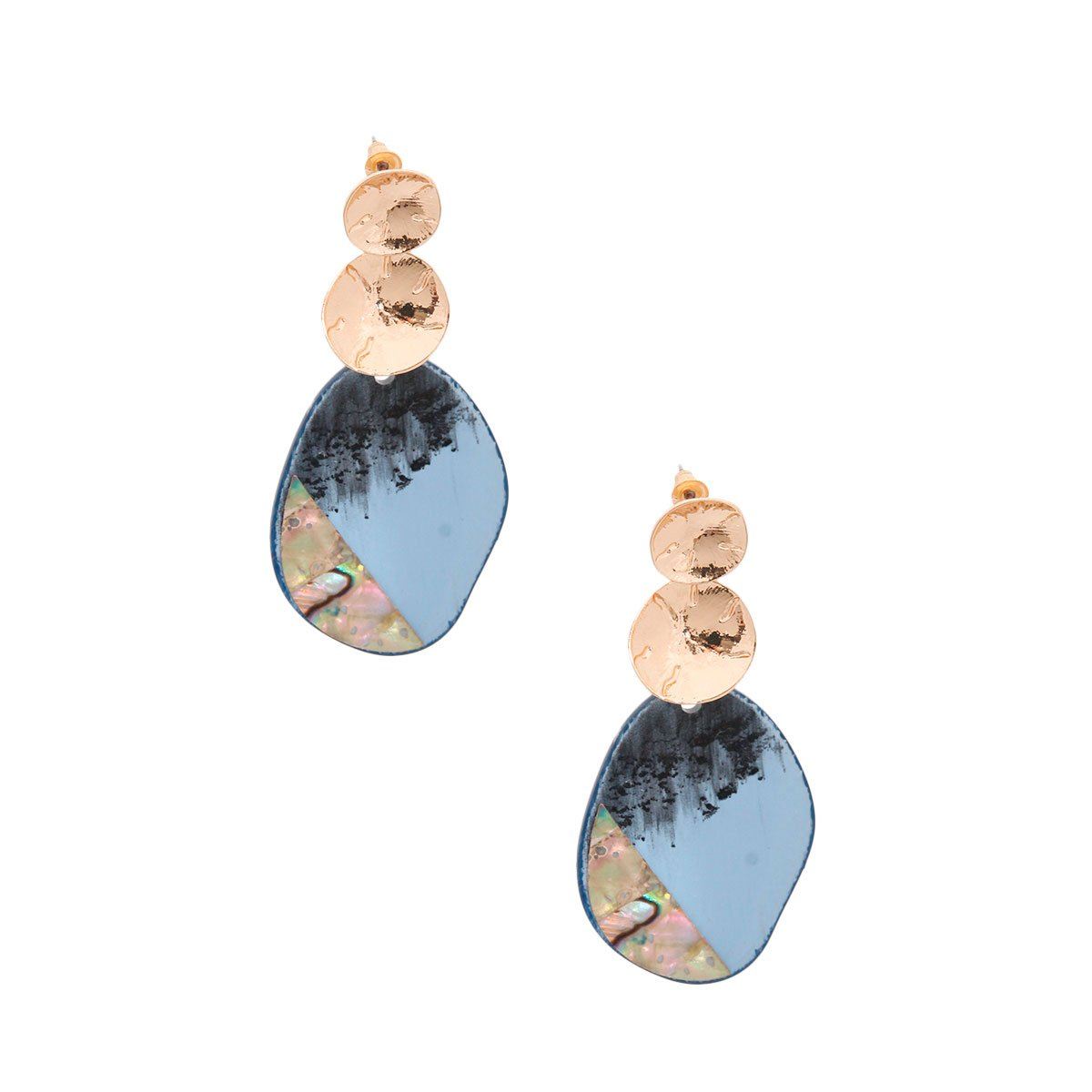 Blue Abalone Oval Earrings