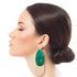 Shiny Marbled Green Teardrop Earrings