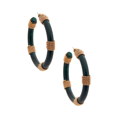 Green Chain Wrapped Hoops