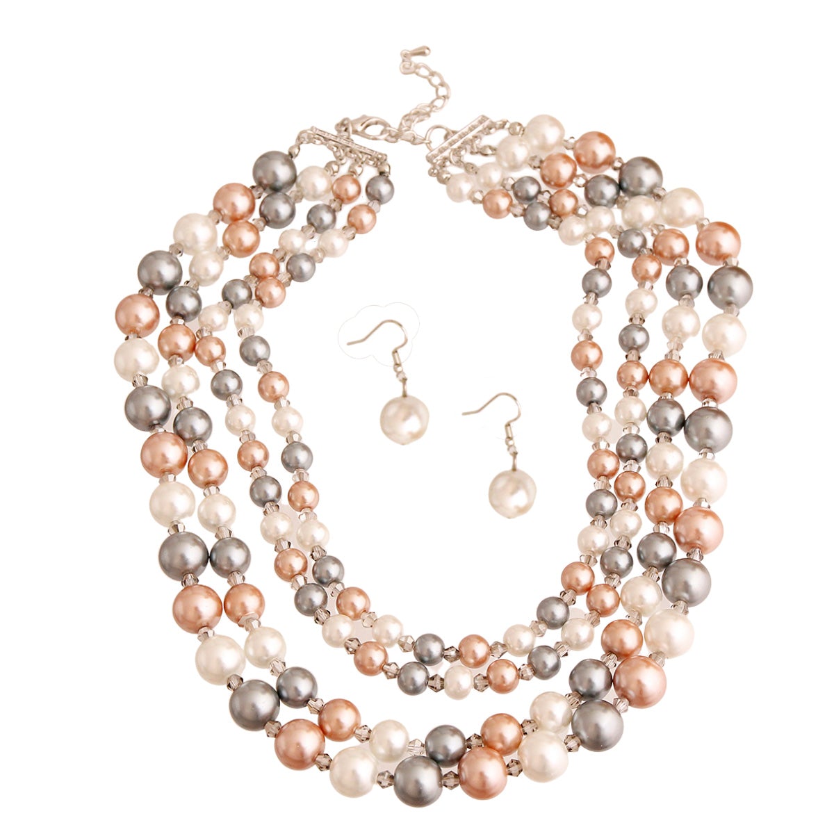 3 Color Pearl Collar Necklace